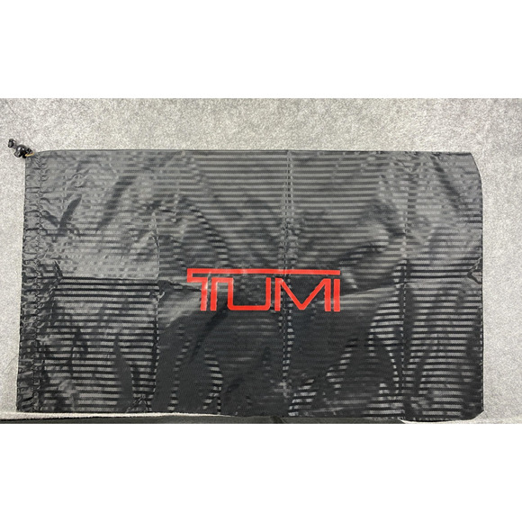 TUMI Drawstring Dust Bag Black Nylon Travel Pouch Red Logo Storage Bag 28 X 16.5 - Picture 1 of 7